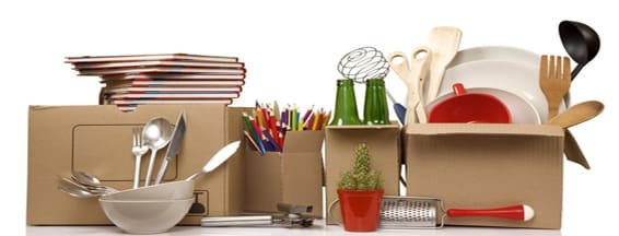 Kitchen items packed safely